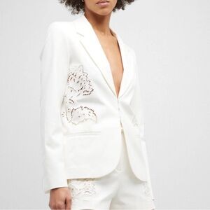 Derek Lam 10 Crosby Winter White Embroidered Blazer